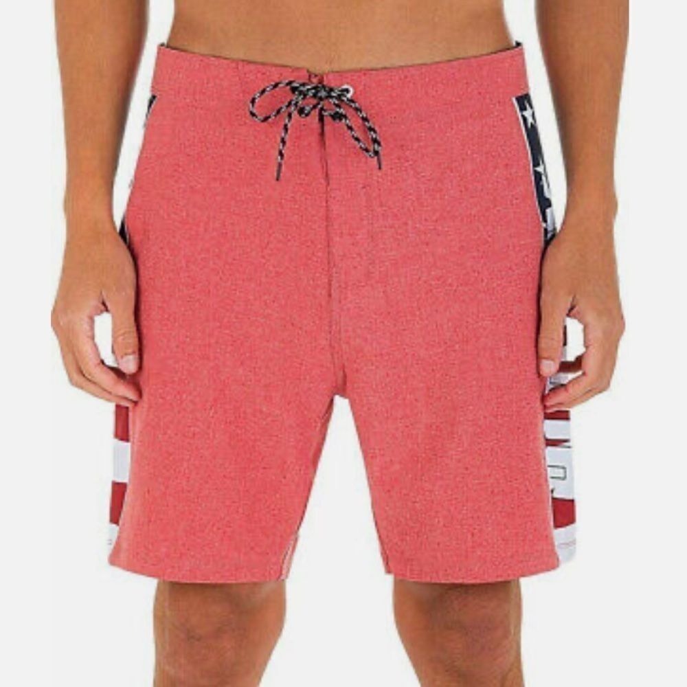 Hurley Phantom Fastlane Americana Board Shorts Gym Red 30 New With Tags